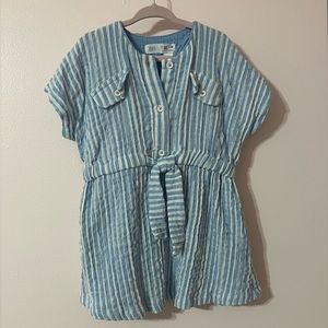 Blue and white striped Zara dress 2-3T